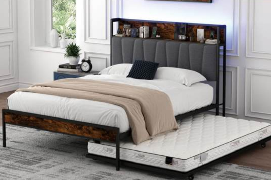 4550-1U metalen stapelbedframe in industriële stijl