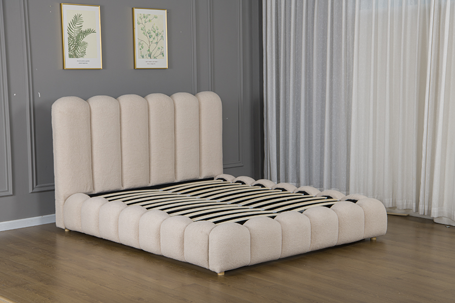 4878G Laden Opbergruimte Bloemvormig 3D zacht gevoerd Bedframe