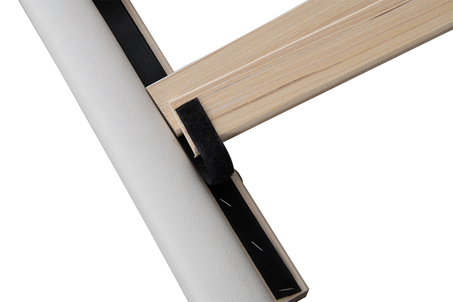 4546-3U USB gestoffeerd L-vormig lederen bedframe