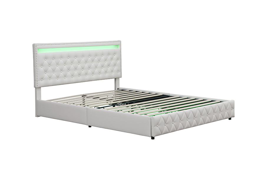 4471-1-3D Laden Opbergruimte Slimme sfeerverlichting Bedframe