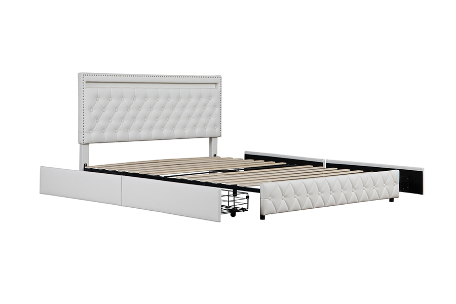 4471-1-3D Laden Opbergruimte Slimme sfeerverlichting Bedframe