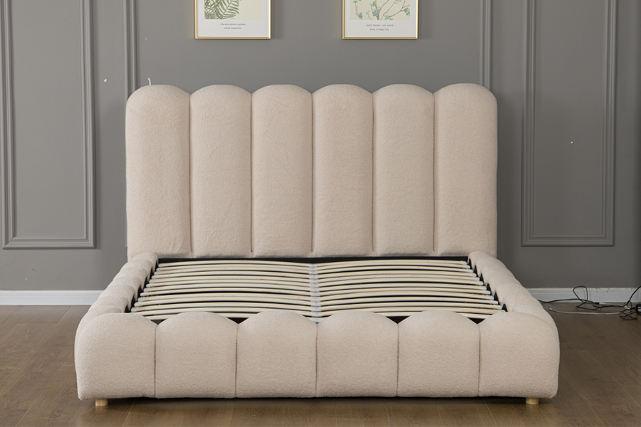 4878G Laden Opbergruimte Bloemvormig 3D zacht gevoerd Bedframe