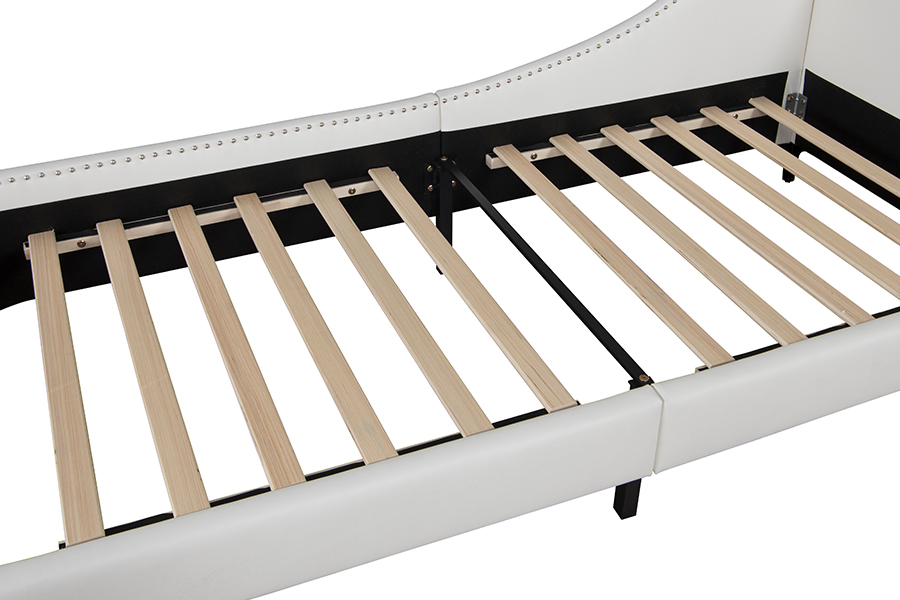 4546-3U USB gestoffeerd L-vormig lederen bedframe