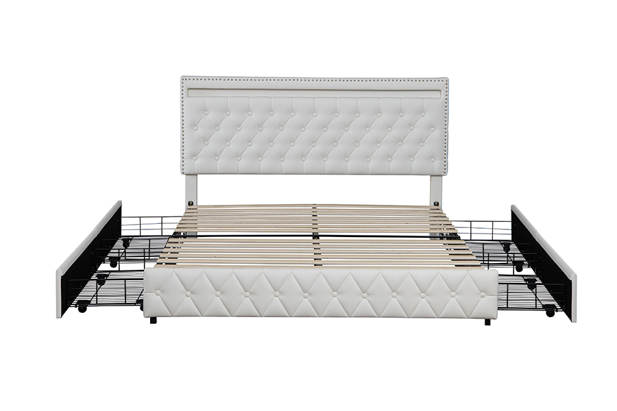 4471-1-3D Laden Opbergruimte Slimme sfeerverlichting Bedframe