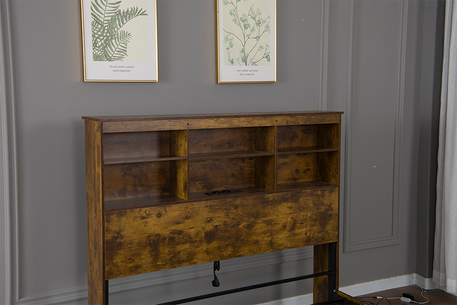4831D Houten bedframe in retro-industriële stijl