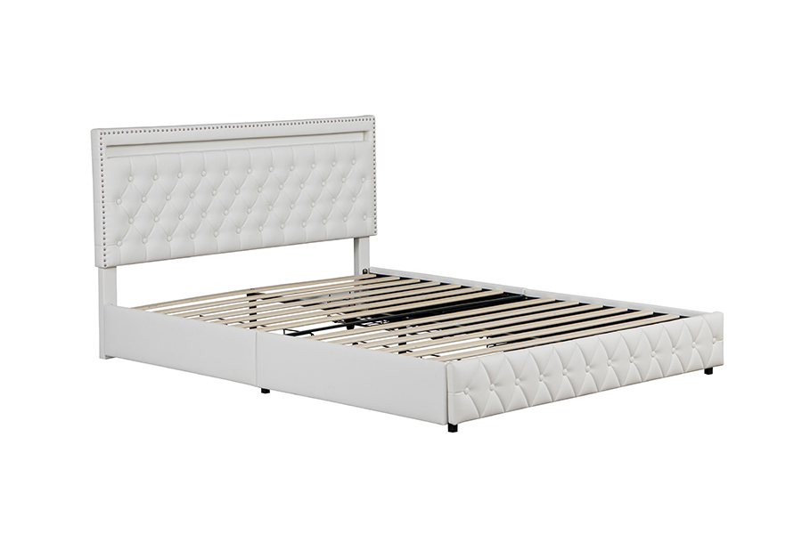 4471-1-3D Laden Opbergruimte Slimme sfeerverlichting Bedframe