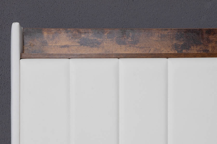 A002-1-3DU USB gestoffeerd bedframe met geïntegreerd hoofdeinde