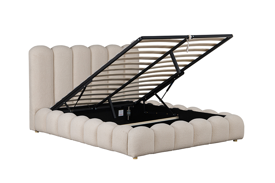4878G Laden Opbergruimte Bloemvormig 3D zacht gevoerd Bedframe