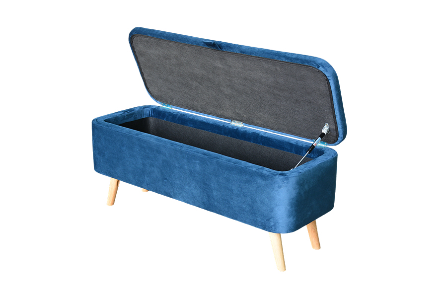 WSS956 Gestoffeerde opbergdoos van blauw fluweel