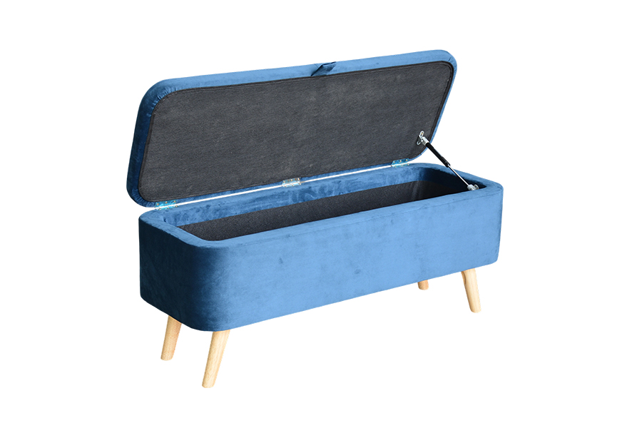 WSS956 Gestoffeerde opbergdoos van blauw fluweel