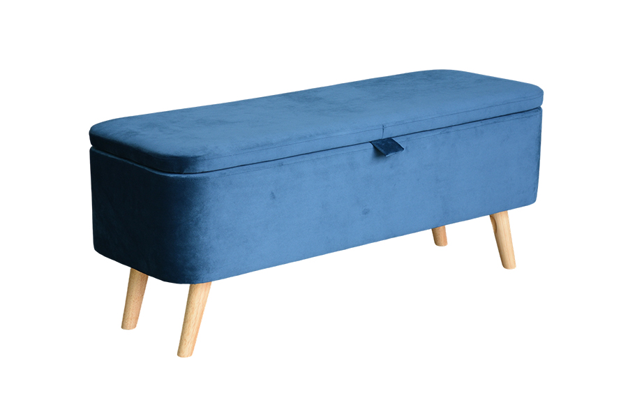 WSS956 Gestoffeerde opbergdoos van blauw fluweel