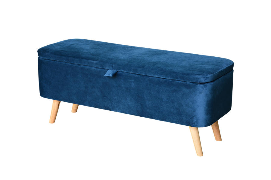 WSS956 Gestoffeerde opbergdoos van blauw fluweel