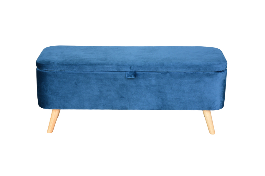 WSS956 Gestoffeerde opbergdoos van blauw fluweel