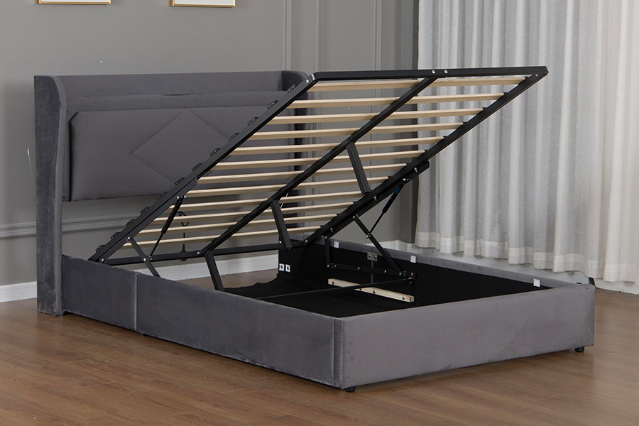 5005-1-3GU Verstelbaar en milieuvriendelijk gestoffeerd bedframe met hydraulische opbergruimte