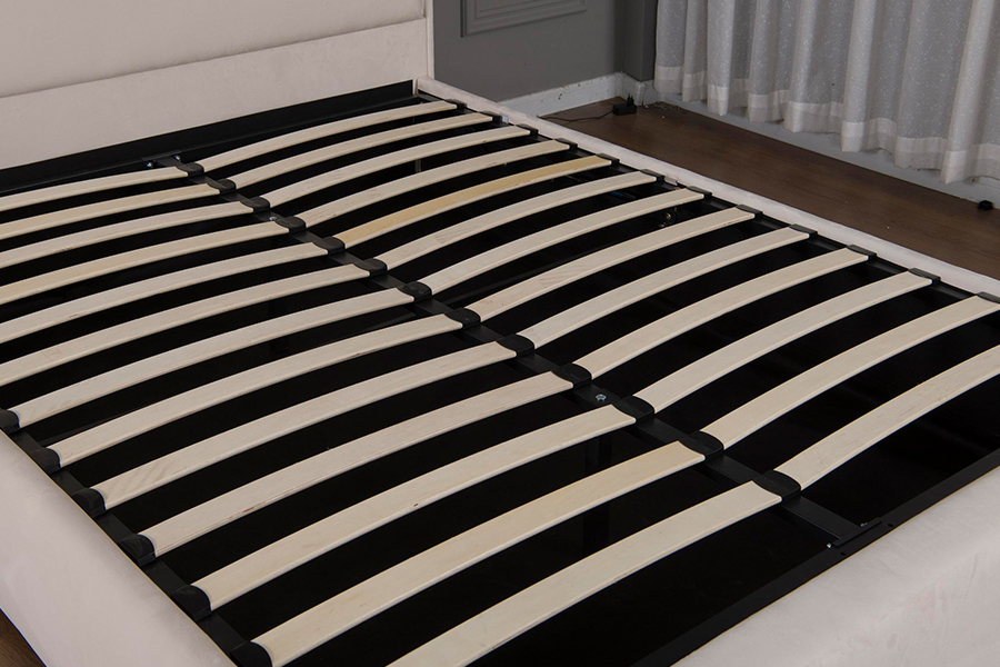 5032-1G Houten gebogen hoofdeinde, LED-gestoffeerd bedframe