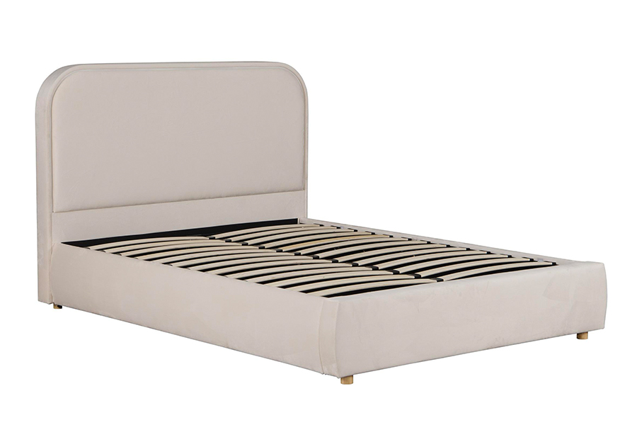 5032-1G Houten gebogen hoofdeinde, LED-gestoffeerd bedframe