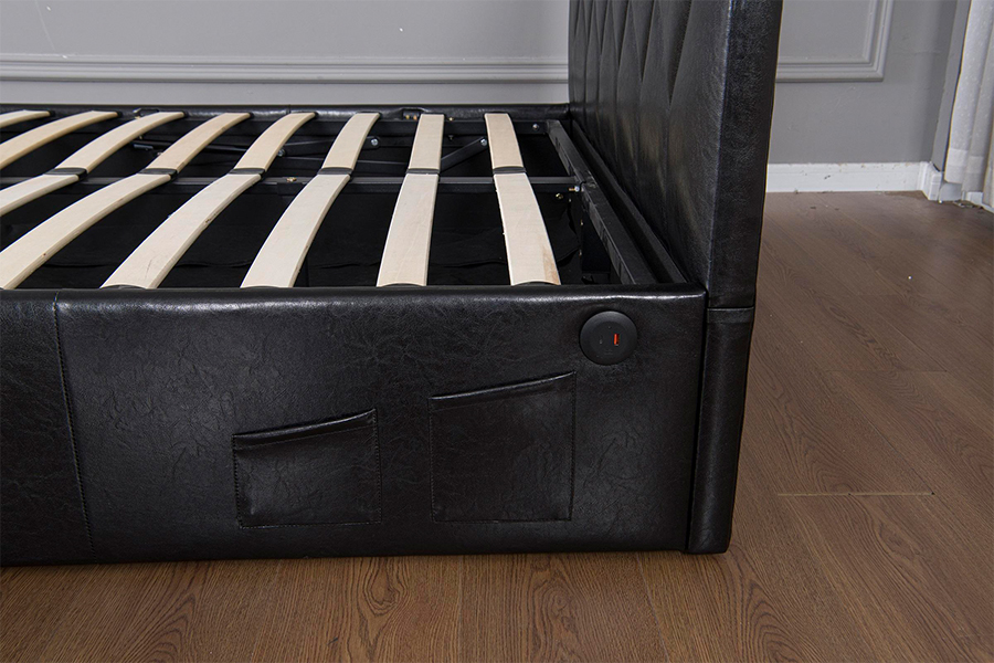 5031G Geen ruitvormige bedvoet USB Gestoffeerd bedframe