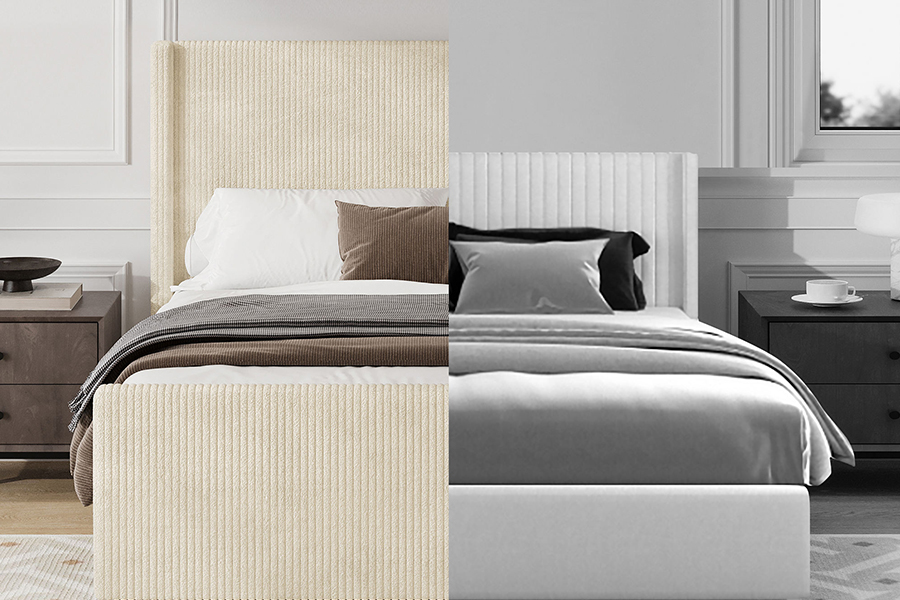 N12 Verstelbare Wingback Eenvoudig te demonteren Gestoffeerd bedframe