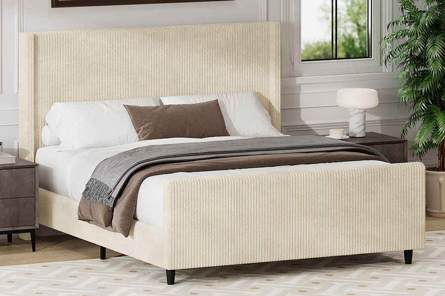 N12 Verstelbare Wingback Eenvoudig te demonteren Gestoffeerd bedframe