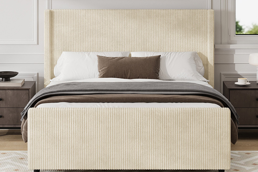 N12 Verstelbare Wingback Eenvoudig te demonteren Gestoffeerd bedframe