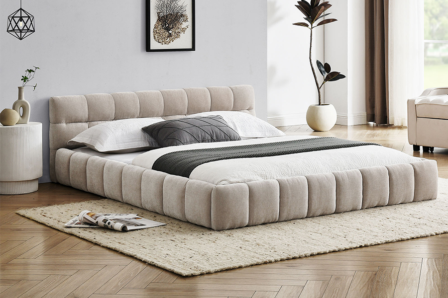 N11 Modern vierkant ontwerp Comfortabel en verstelbaar gestoffeerd bedframe