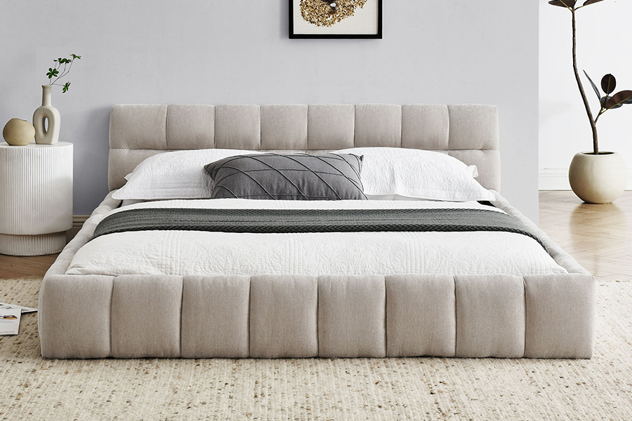 N11 Modern vierkant ontwerp Comfortabel en verstelbaar gestoffeerd bedframe