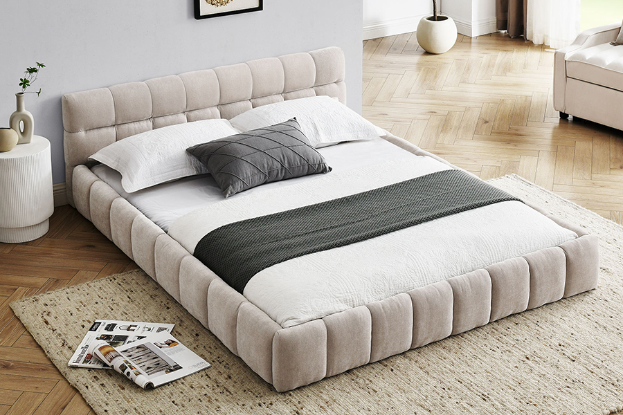 N11 Modern vierkant ontwerp Comfortabel en verstelbaar gestoffeerd bedframe