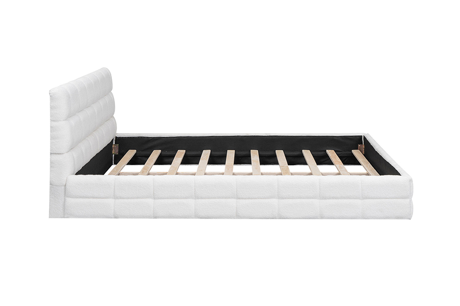 N20 pluche teddystof verstelbaar platformbed onderschuifbed gestoffeerd bedframe
