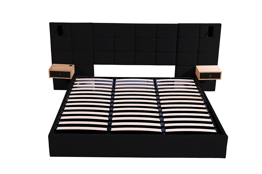 N6 Verstelbaar bedframe Zacht bedmateriaal LED gestoffeerd bedframe