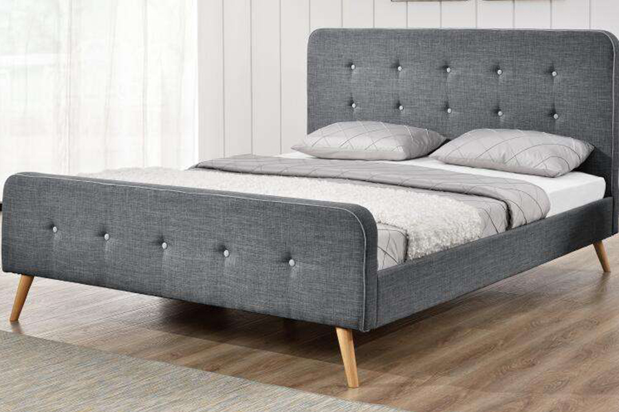 1161 Linnen stof bedframe Gestoffeerd bed met hoge duurzaamheid