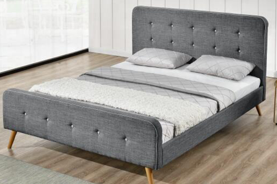 1161 Linnen stof bedframe Gestoffeerd bed met hoge duurzaamheid