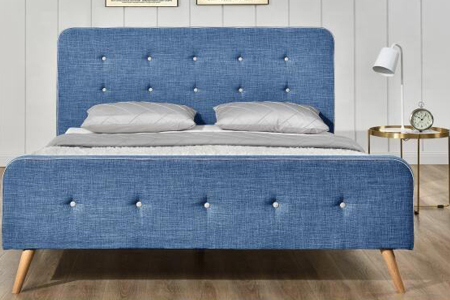 1161 Linnen stof bedframe Gestoffeerd bed met hoge duurzaamheid