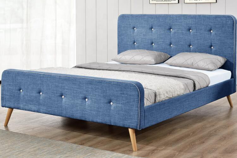 1161 Linnen stof bedframe Gestoffeerd bed met hoge duurzaamheid