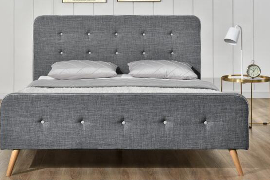 1161 Linnen stof bedframe Gestoffeerd bed met hoge duurzaamheid