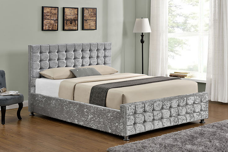 1150 Zachte stof Houten frame Gestoffeerd bed