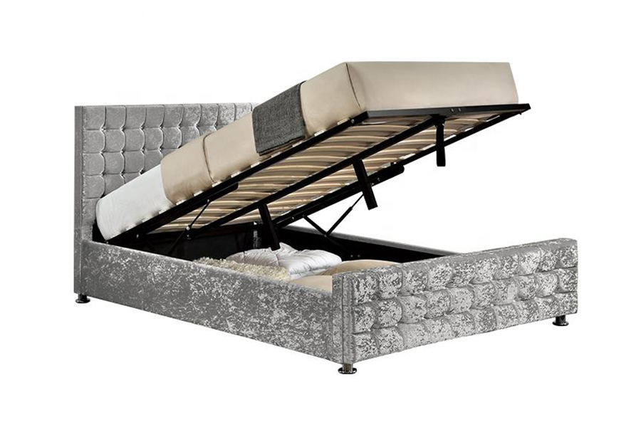 1150 Zachte stof Houten frame Gestoffeerd bed