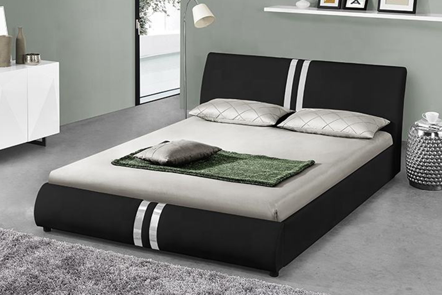 1143 Modern PU-leer tweepersoonsbed, gestoffeerd bed in Scandinavische stijl