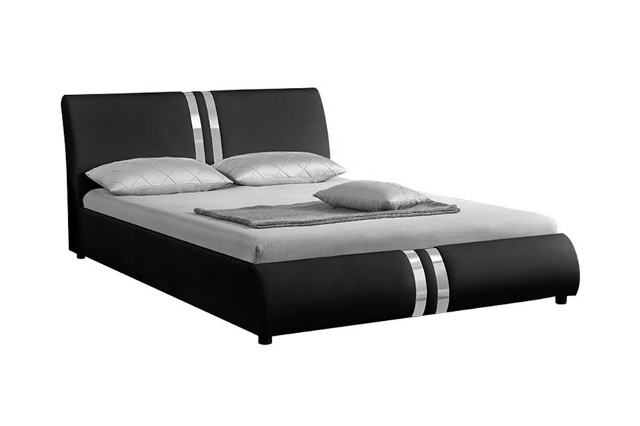 1143 Modern PU-leer tweepersoonsbed, gestoffeerd bed in Scandinavische stijl