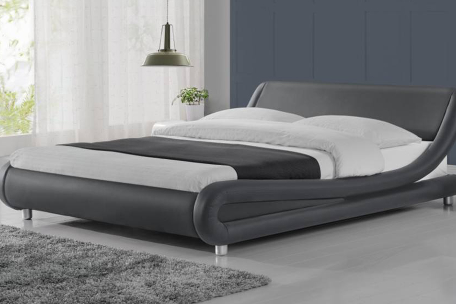 1140 Houten PU-bedframe van synthetisch leer, gestoffeerd bed
