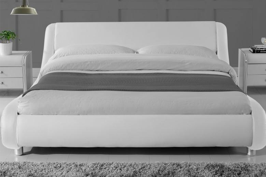 1140 Houten PU-bedframe van synthetisch leer, gestoffeerd bed