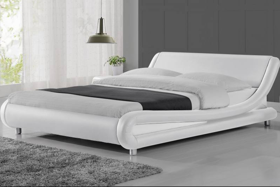 1140 Houten PU-bedframe van synthetisch leer, gestoffeerd bed