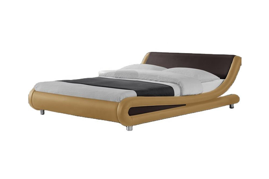 1140 Houten PU-bedframe van synthetisch leer, gestoffeerd bed