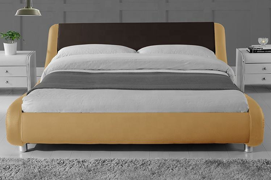 1140 Houten PU-bedframe van synthetisch leer, gestoffeerd bed