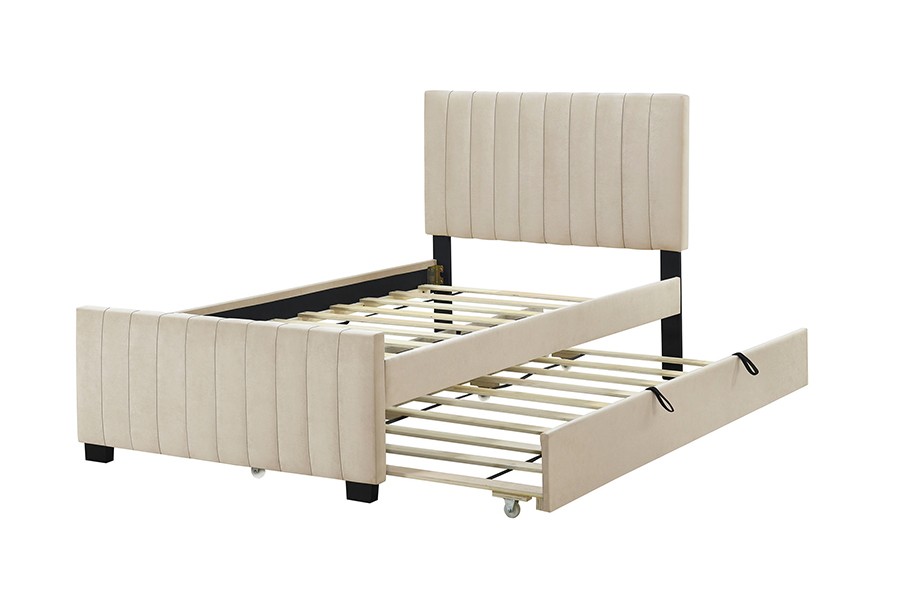 N9 Duurzaam Milieuvriendelijk Onderschuifbed Gestoffeerd Bedframe