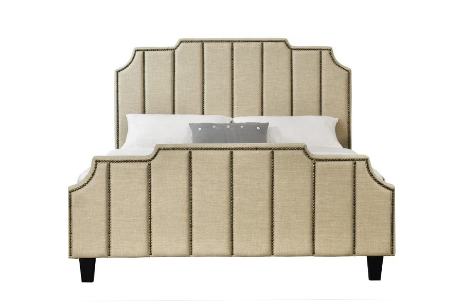 1205 tweepersoonsbedframe van fluweelstof, gestoffeerd bed
