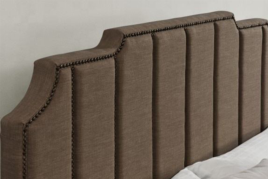 1205 tweepersoonsbedframe van fluweelstof, gestoffeerd bed