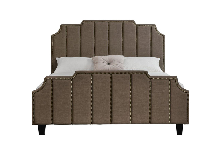 1205 tweepersoonsbedframe van fluweelstof, gestoffeerd bed