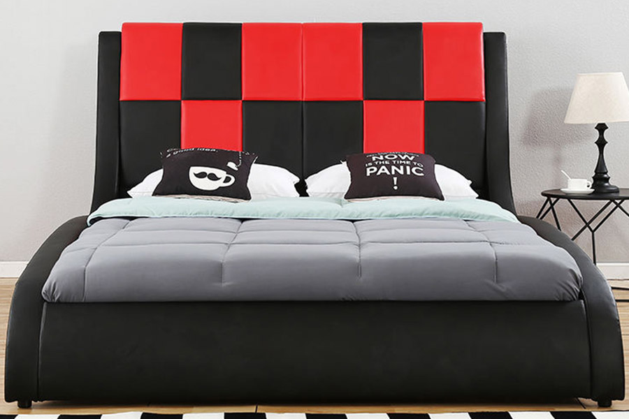 1443 Dubbel kingsize, met PU-synthetisch leer gestoffeerd bed
