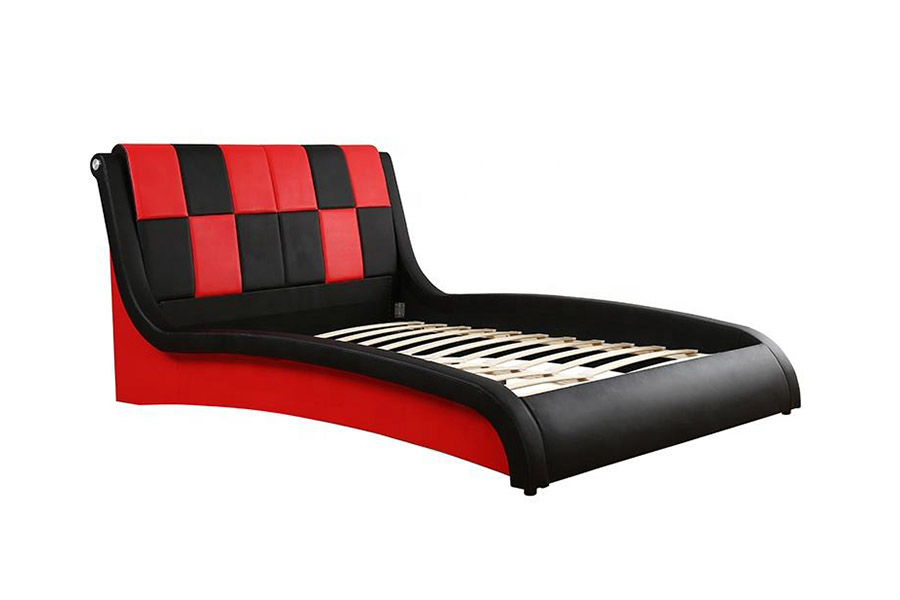 1443 Dubbel kingsize, met PU-synthetisch leer gestoffeerd bed