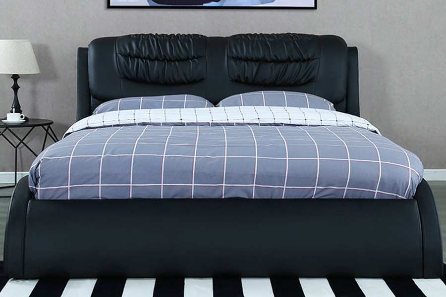 1441 Modern minimalistisch design lederen bed, gestoffeerd bed